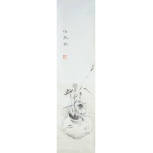 画像: 浅川伯教画幅「壺花図」