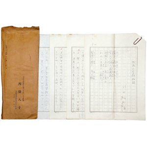 画像: 川口松太郎草稿・西條八十筆記「田道小学校校歌」