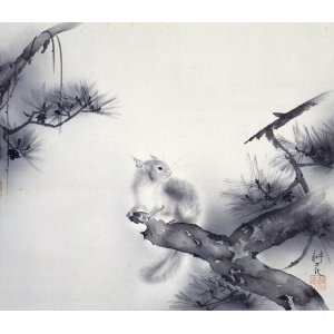 画像: 山村耕花画幅「栗鼠」