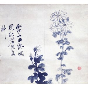 画像: 椿椿山画幅「菊画賛」