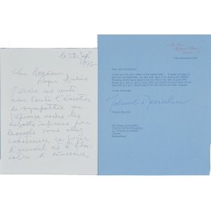 画像: ユーディ・メニューイン書簡２通 Yehudi Menuhin: 2 autograph letters signed 