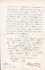 画像: マックス・ブルッフ書簡　印刷余白に短文１０行 Bruch,Max : Autograph letter signed