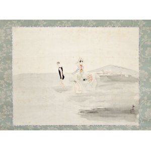 画像: 木村荘八画幅「海辺小景」