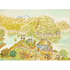 画像: 森谷南人子画額「神龍湖初夏」