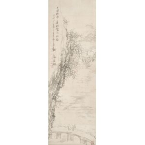 画像: 奥原晴湖画賛幅「山水」