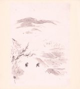 画像: 森田恒友色紙２枚「山野風景」