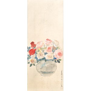 画像: 野間仁根画幅「薔薇」