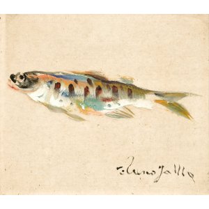 画像: 上野山清貢色紙額「魚」