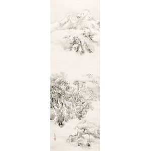 画像: 結城素明画幅「雪江帰悼」