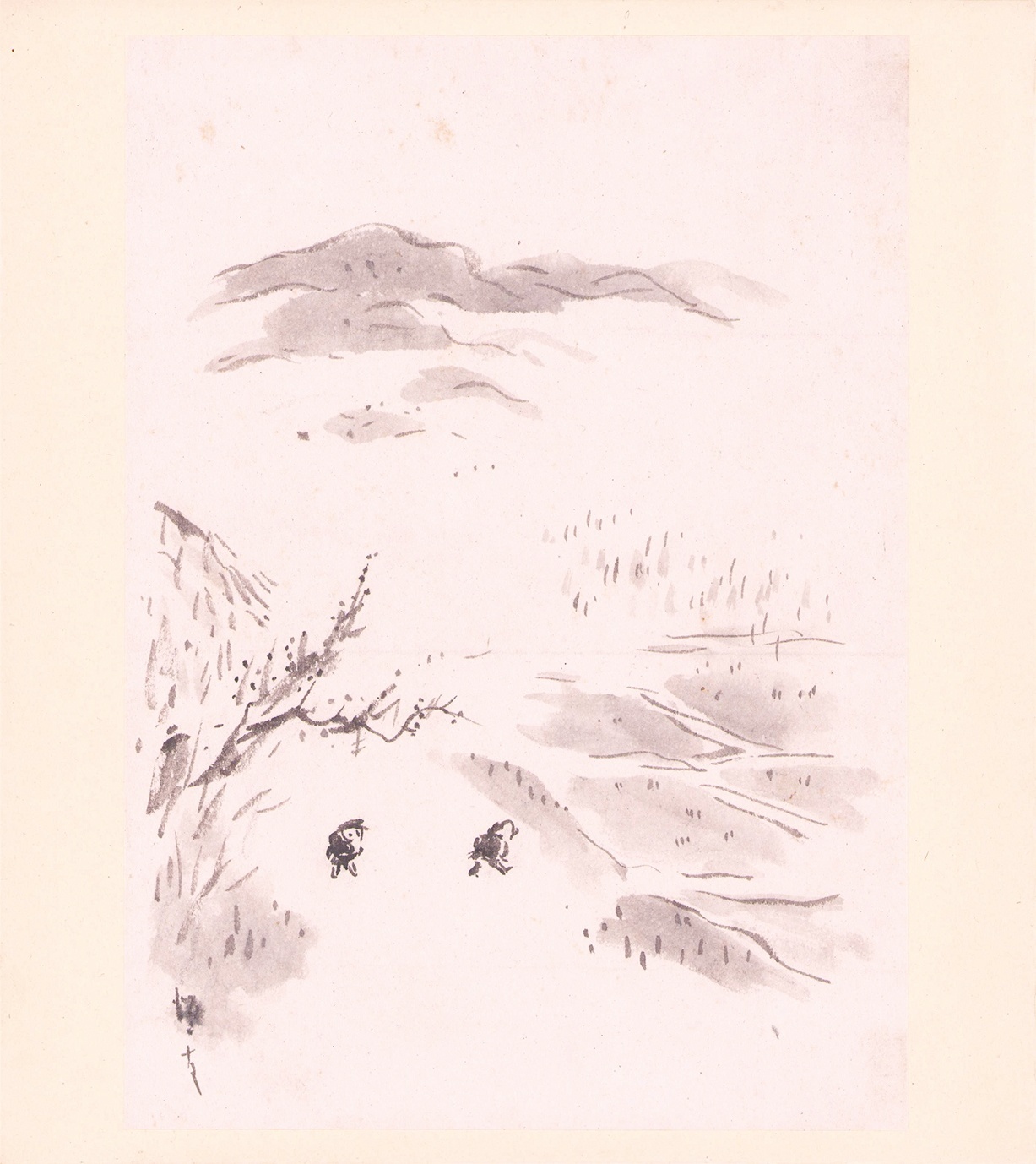 画像1: 森田恒友色紙２枚「山野風景」