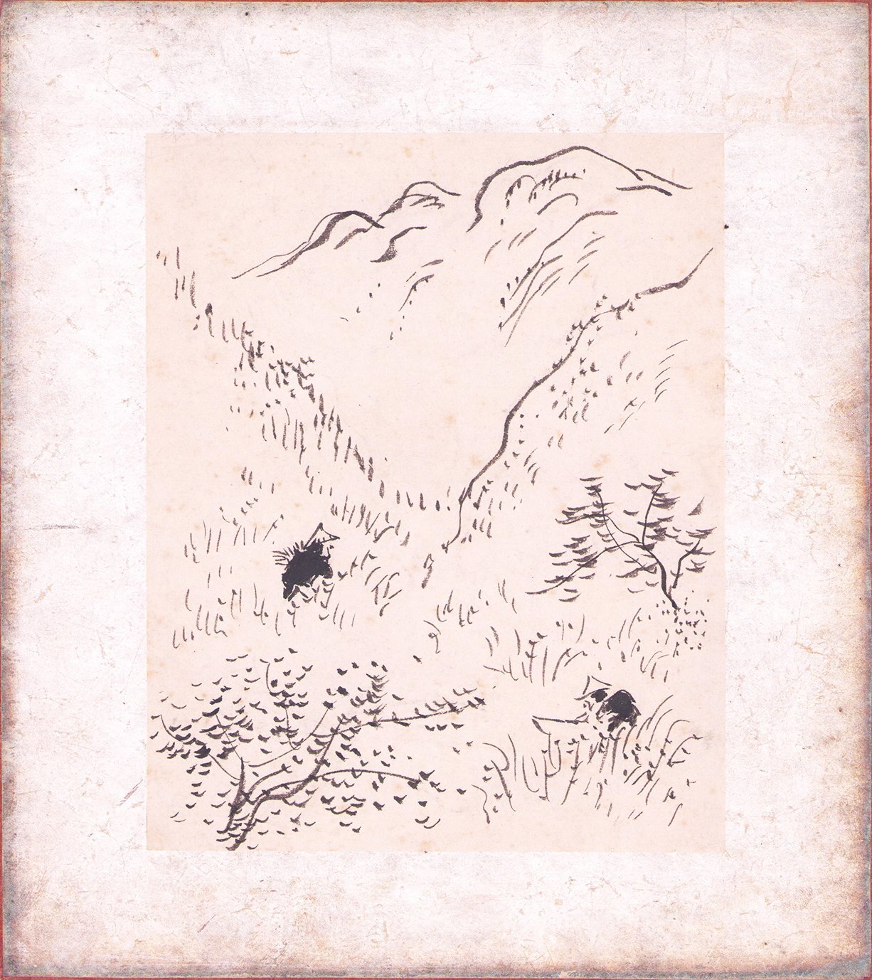 画像: 森田恒友色紙２枚「山野風景」